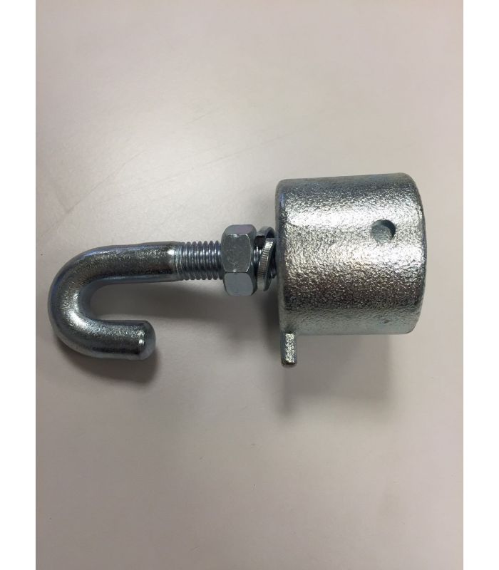 Gietstuk eindstuk borst-bilstang (gebogen haak)